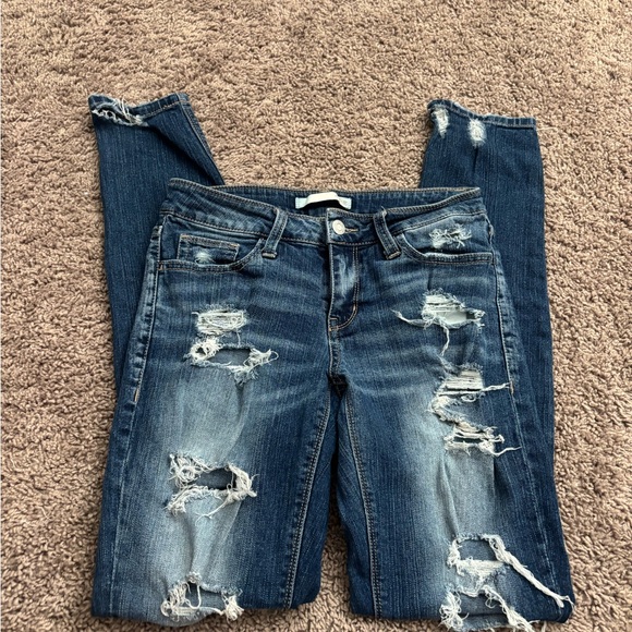 Daytrip Denim - 🎁 Daytrip Ripped Dark Blue Skinny Jeans